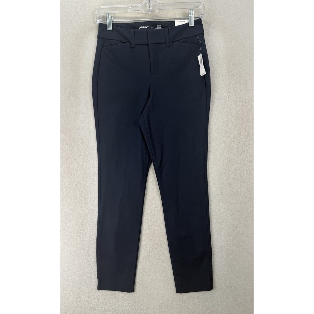 Old Navy Pixie High Rise Ankle Pants Navy Blue Stretch NWT‎ Women's Size 0